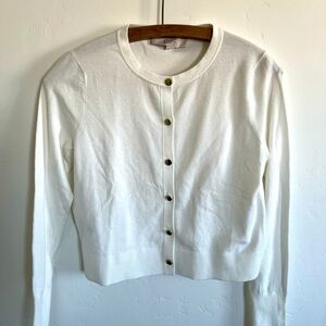 LOFT Sz XS White short cardigan